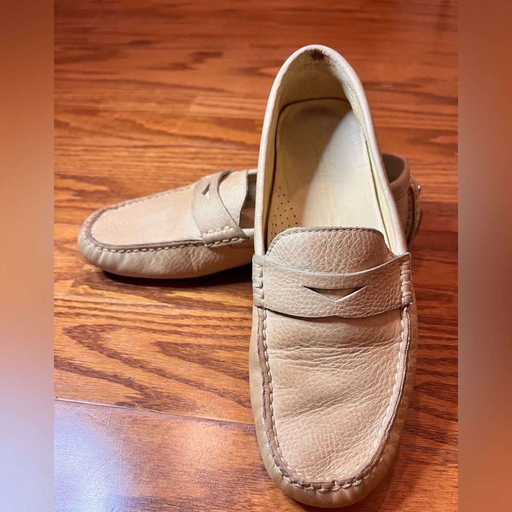 Cole Haan Trillby Penny Loafer Driving Shoe Beige Leather 6 B Moccasins - Picture 2 of 6
